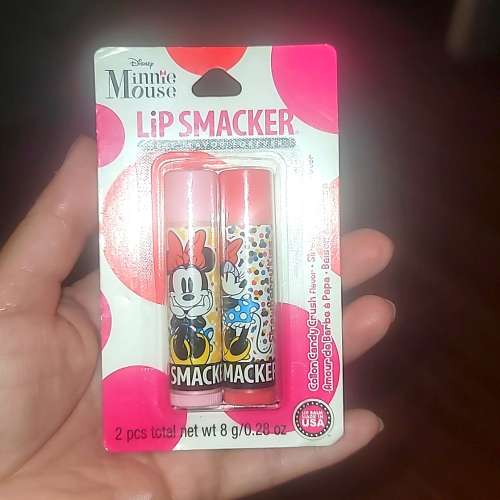 DISNEY MINNIE MOUSE LIP SMACKER 2 PK COTTON CANDY CRUSH & STRAWBERRY KISS - NEW